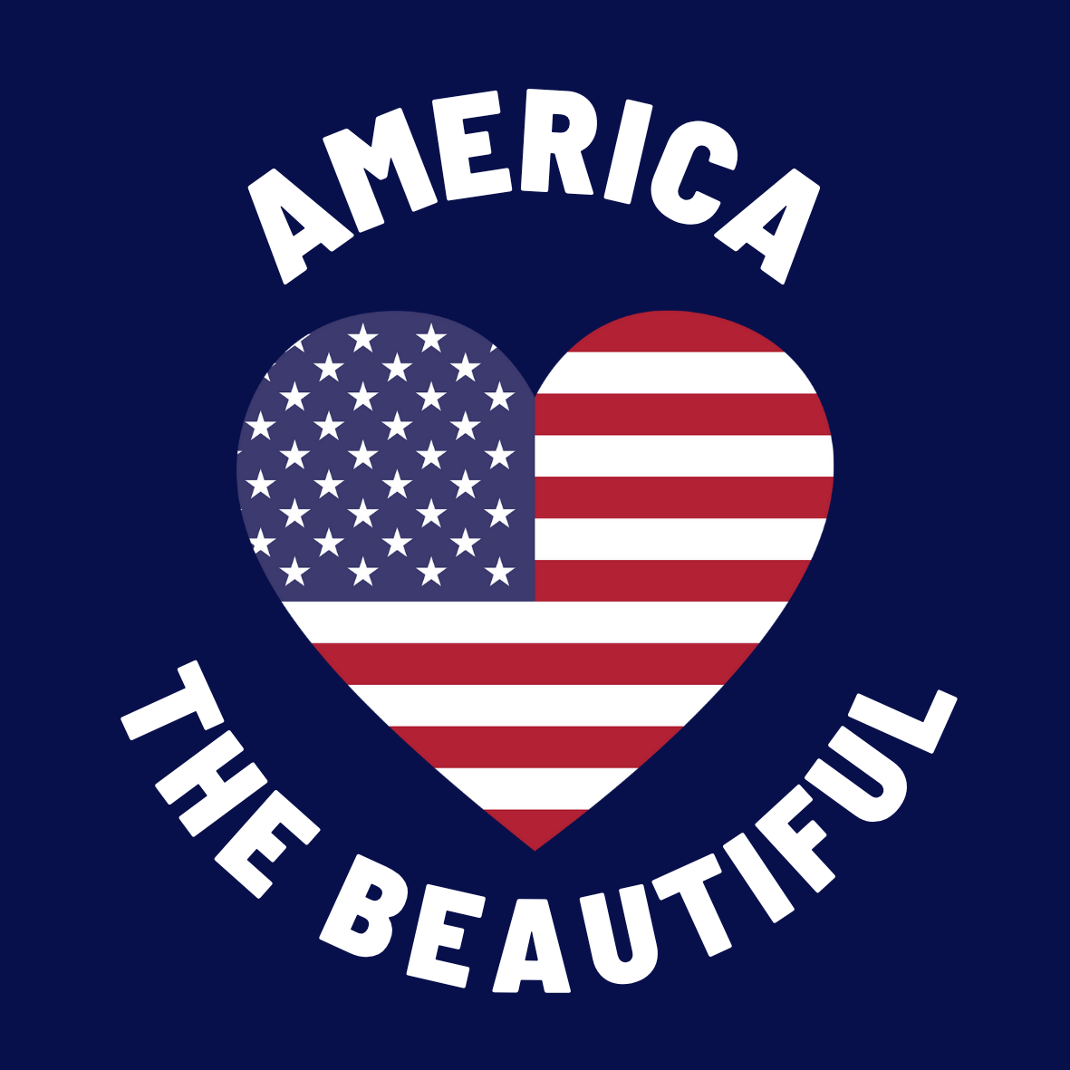 America The Beautiful sticker with flag heart