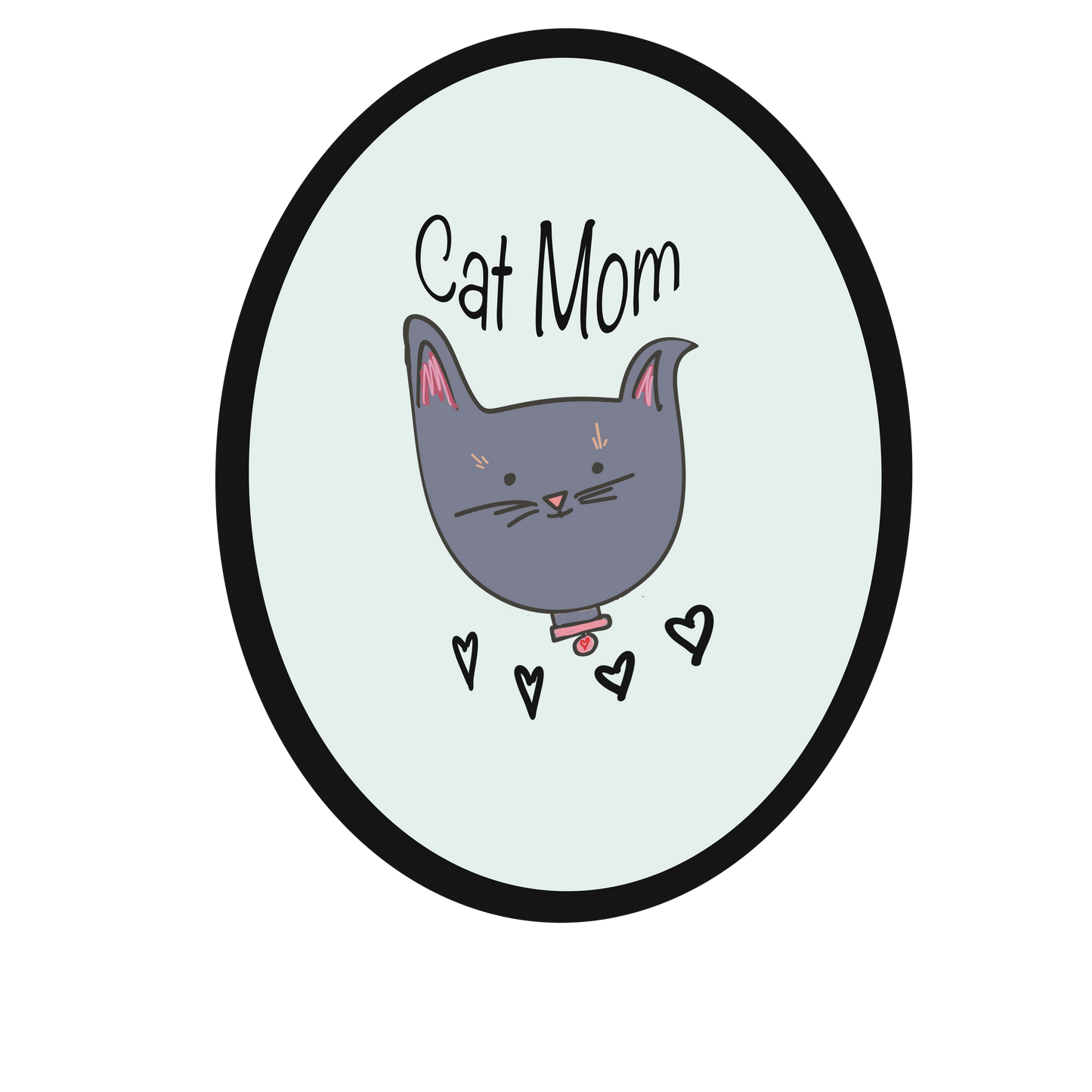 Cat Mom gray cat sticker