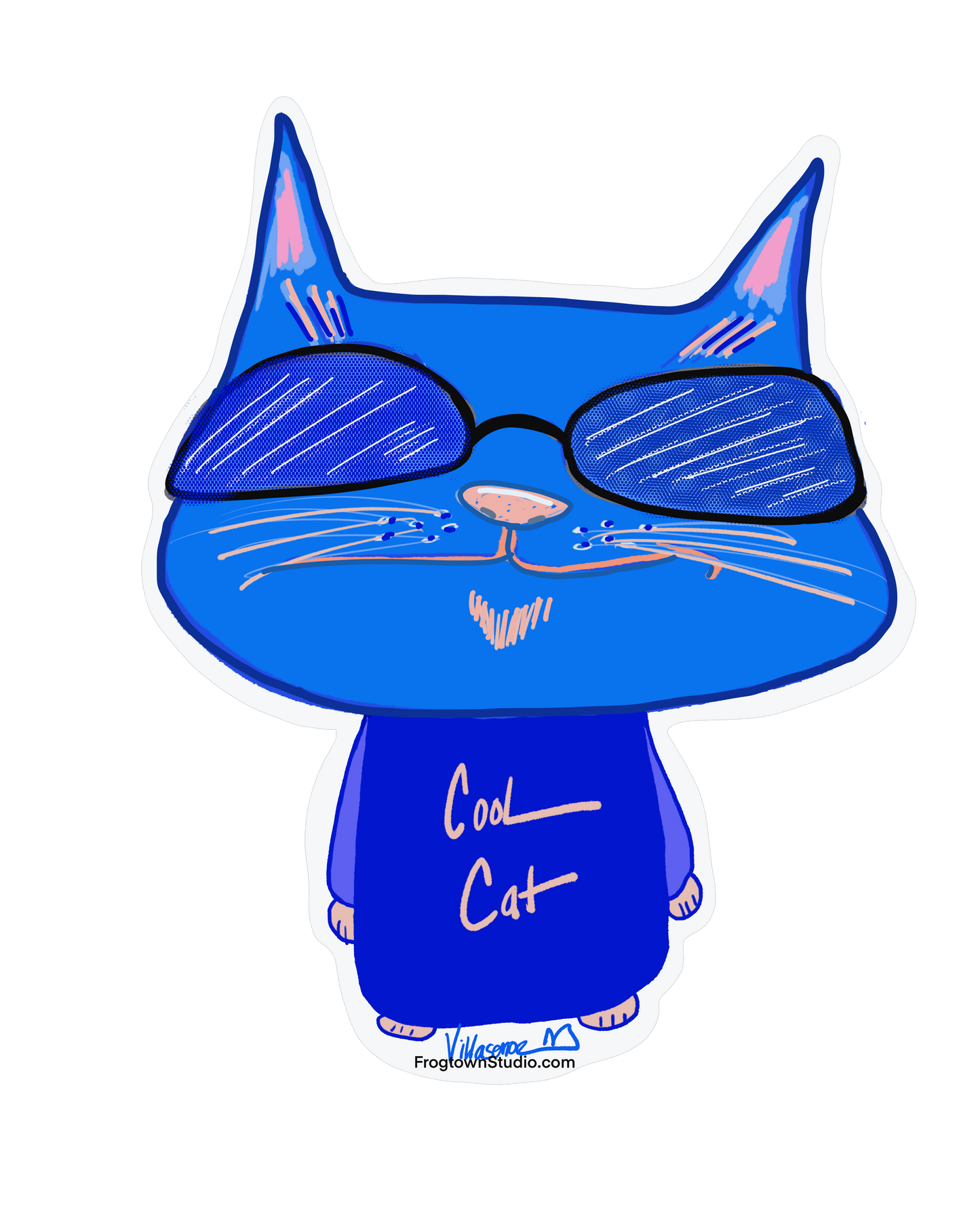 Cool Cat with sunglasses sticker