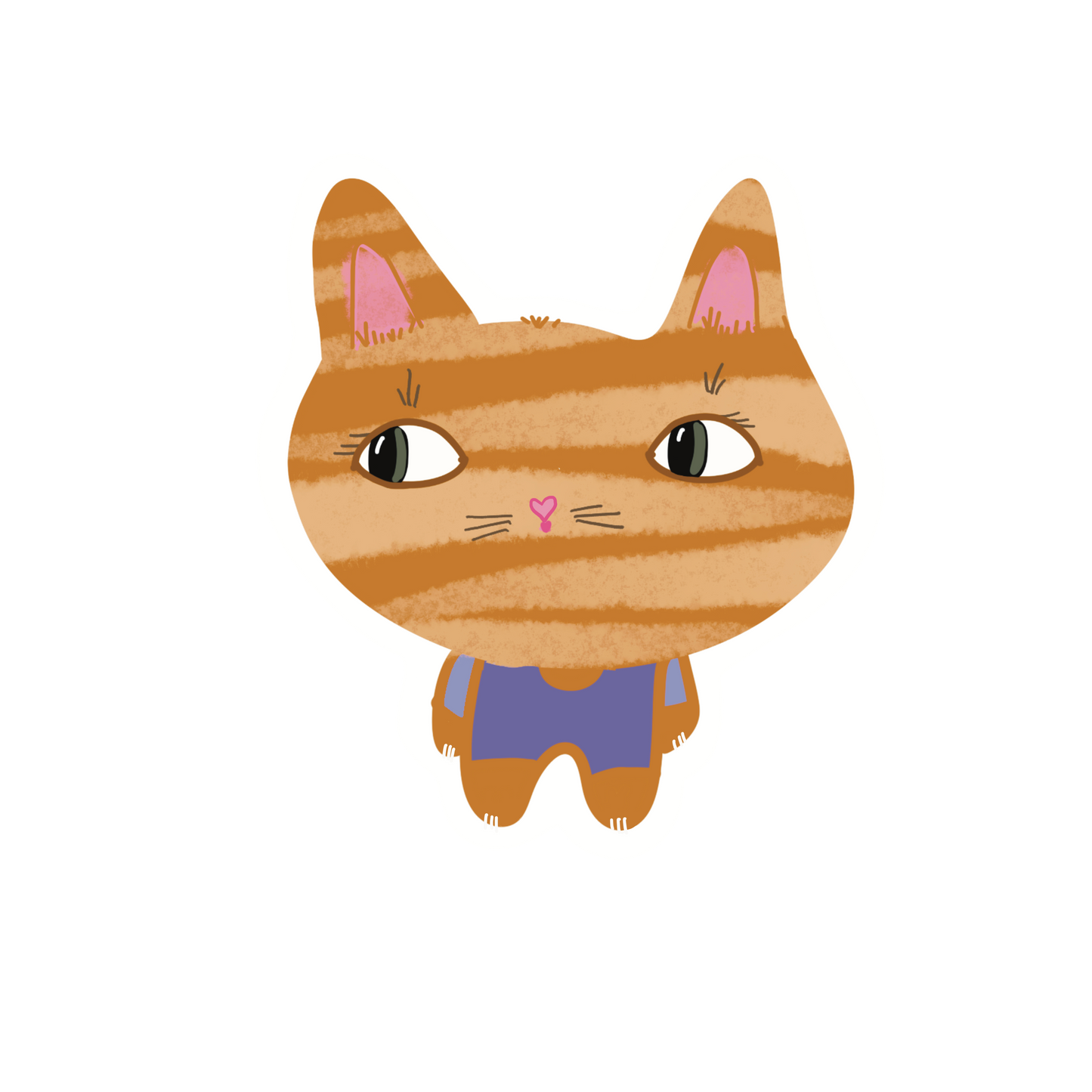 Orange cat with blue jumper sticker