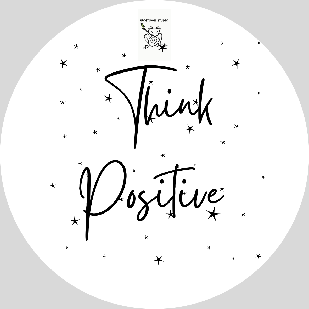 Think Positive Sticker with stars