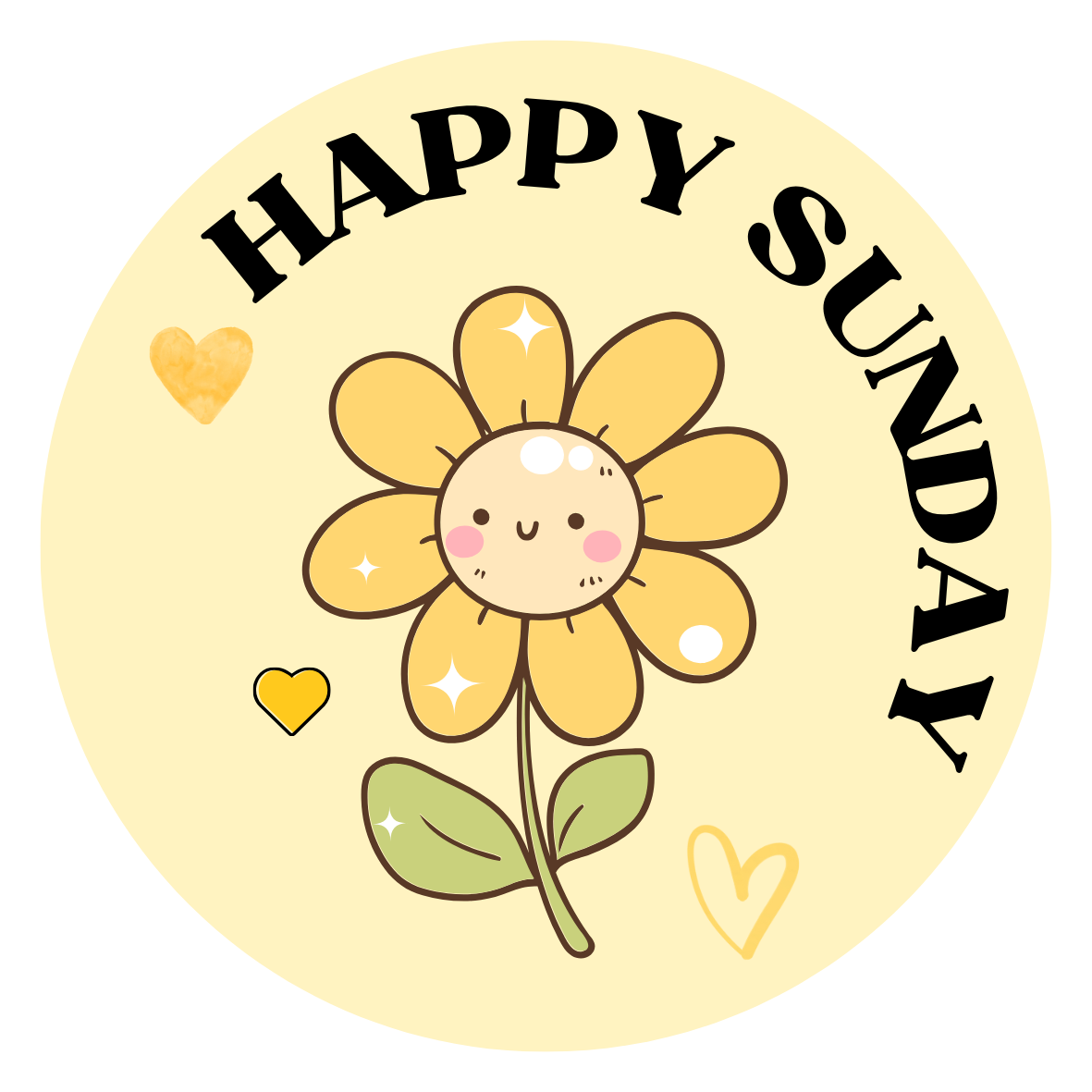Happy Sunday with Daisy Sticker