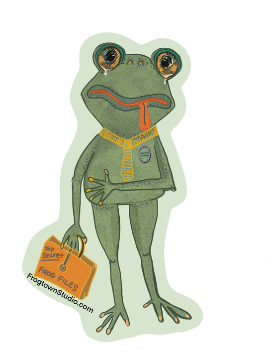 Detective Frog Sticker