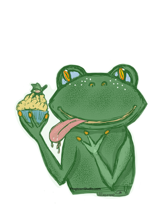 Frog and Cricket Cupcake sticker