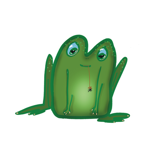 Pickle Frog with spider sticker